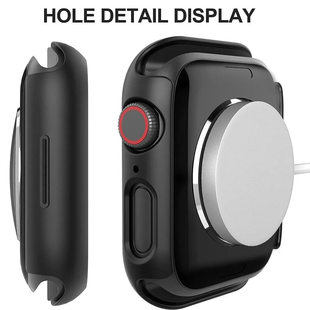 2Pcs Apple Watch (45mm) cover with tempered glass - Black