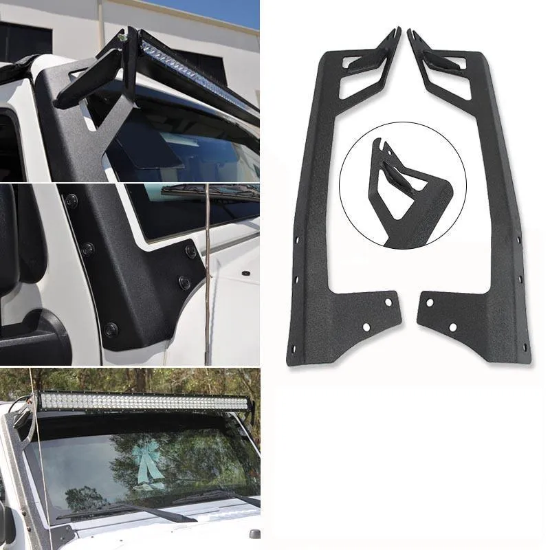 52" Straight Light Bar Windshield Mounting Brackets for 2007-2017 Jeep Wrangler JK