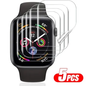 5pcs/lot Screen Protector Film For Apple Watch 8 7 6 SE 5 4 3 Full Protective For IWatch Series 38mm 42mm 45mm 41mm 40mm 44mm