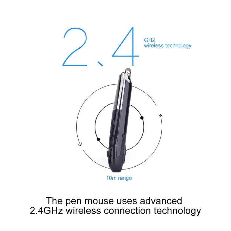 6-Button Wireless Optical Mouse with Stylus and Laser Functionality