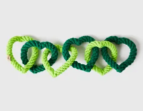 6 Chain Green Heart Rope Dog Toy