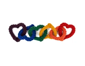 6 Chain Rainbow Heart Rope Dog Toy