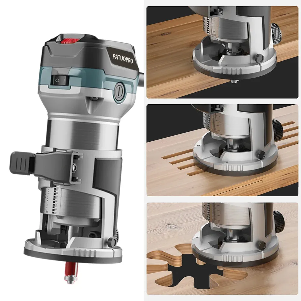 710W Electric Trimmer Router Tool Set Carpentry Manual Wood Milling Cutter Woodworking Laminate Milling Machine Power Tools