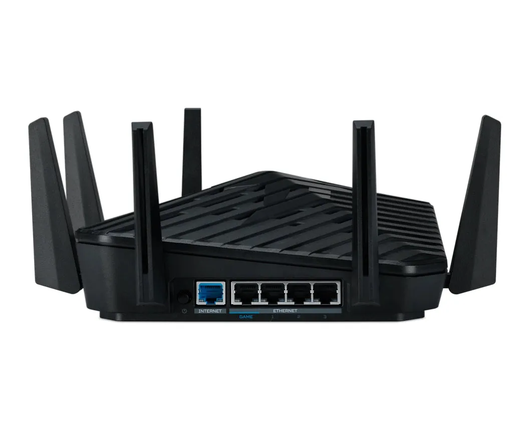 Acer Predator Connect W6 Wi Fi 6E wireless router Gigabit Ethernet Tri-band (2.4 GHz / 5 GHz / 6 GHz) Black