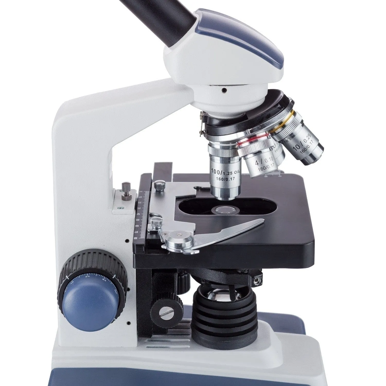 AmScope ME620 Series Monocular Compound Microscope 40X-2500X Magnification with LED, Slide Making Kit and 3MP Digital Eyepiece