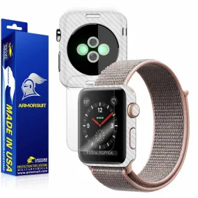 Apple Watch 38mm (Series 3) Screen Protector   White Carbon Fiber Skin Protector