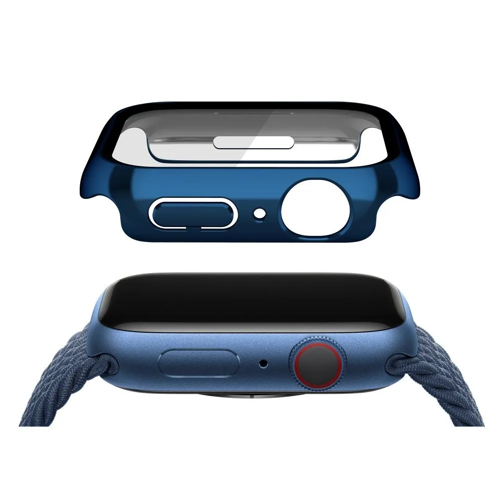 Apple Watch (45mm) electroplating cover with tempered glass - Dark Blue