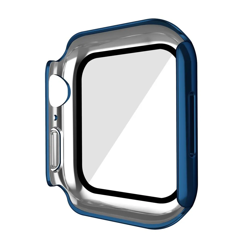 Apple Watch (45mm) electroplating cover with tempered glass - Dark Blue