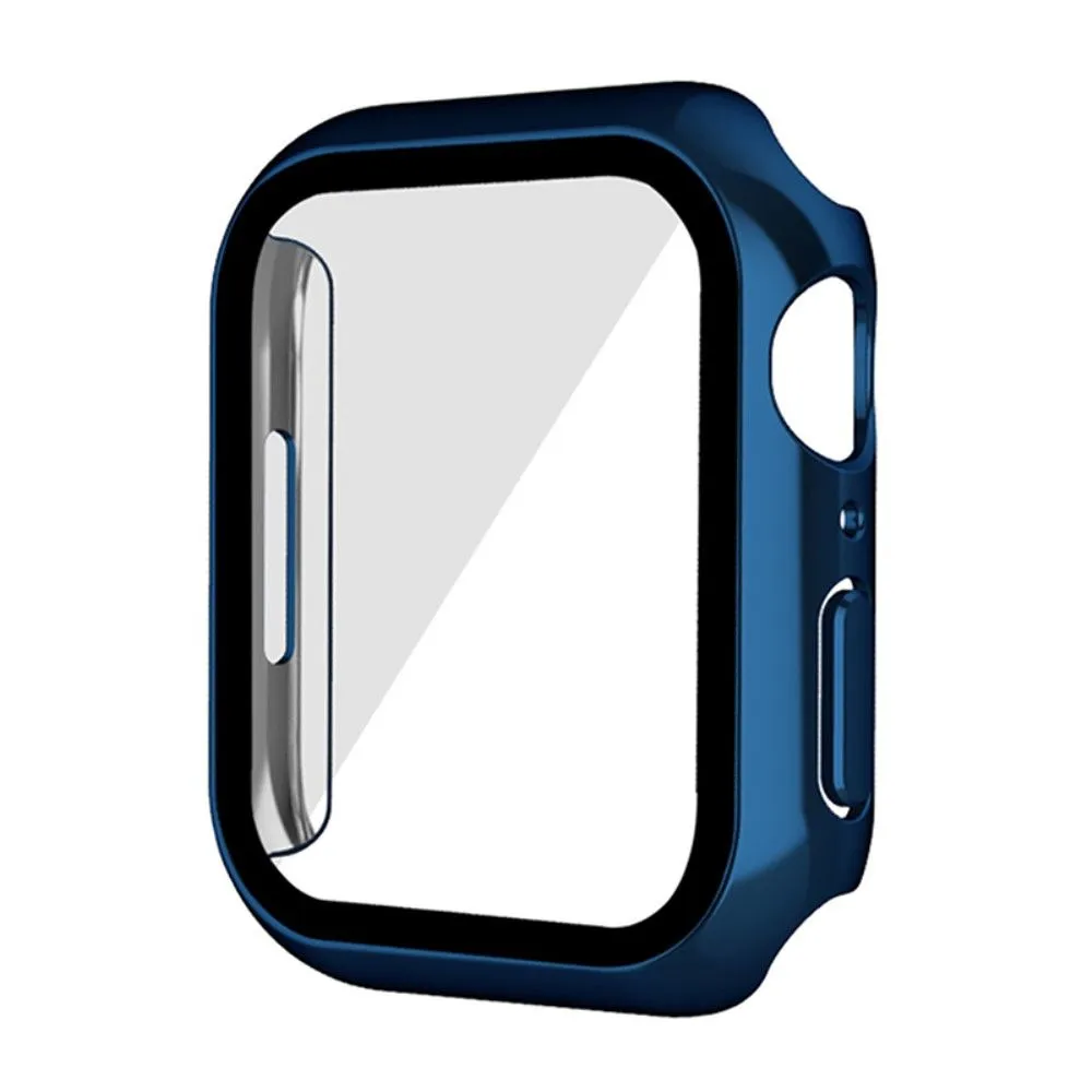 Apple Watch (45mm) electroplating cover with tempered glass - Dark Blue