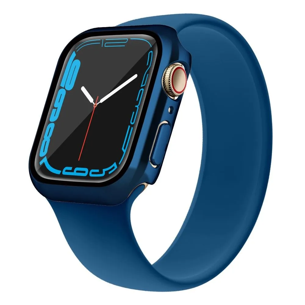 Apple Watch (45mm) electroplating cover with tempered glass - Dark Blue