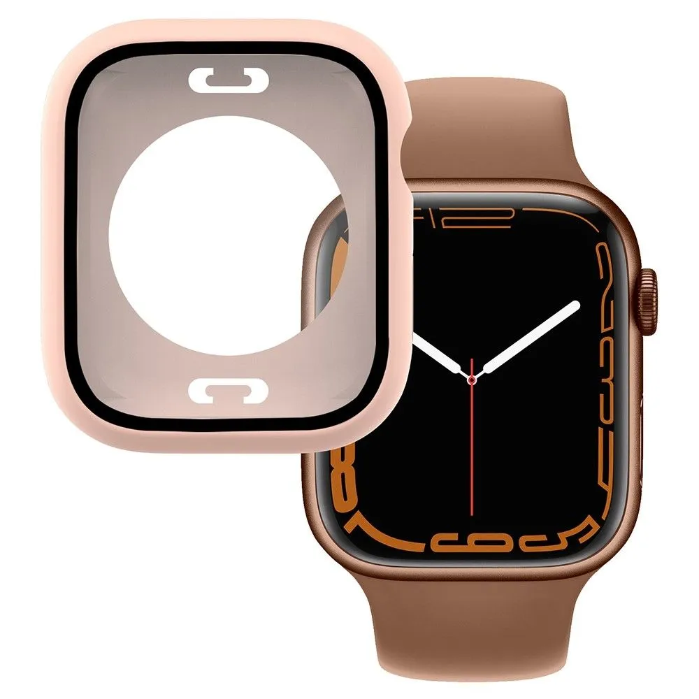 Apple Watch (45mm) elegant cover with built-in tempered glass - Pink