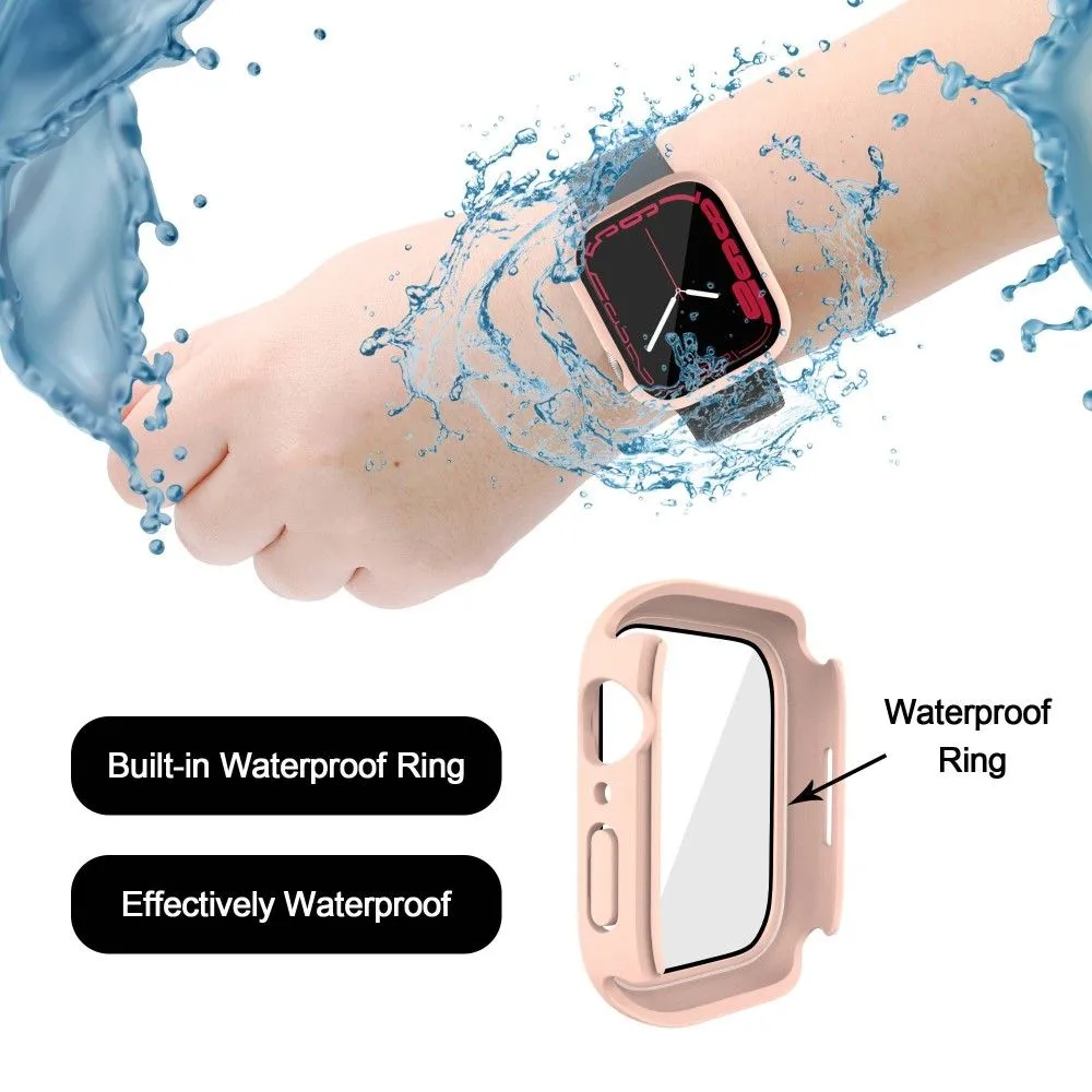 Apple Watch (45mm) elegant cover with built-in tempered glass - Pink