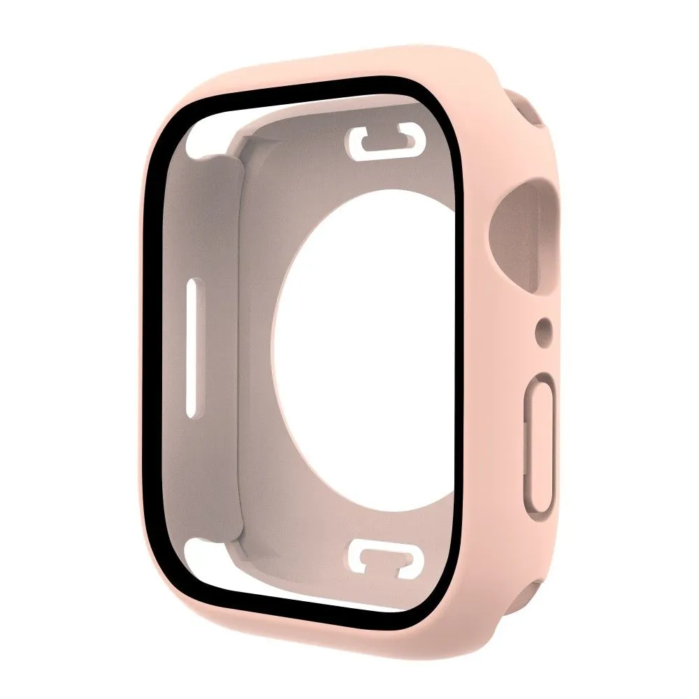 Apple Watch (45mm) elegant cover with built-in tempered glass - Pink