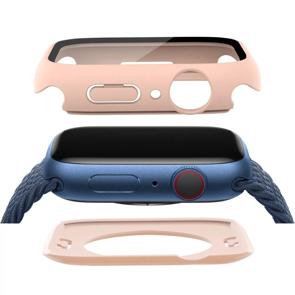 Apple Watch (45mm) elegant cover with built-in tempered glass - Pink