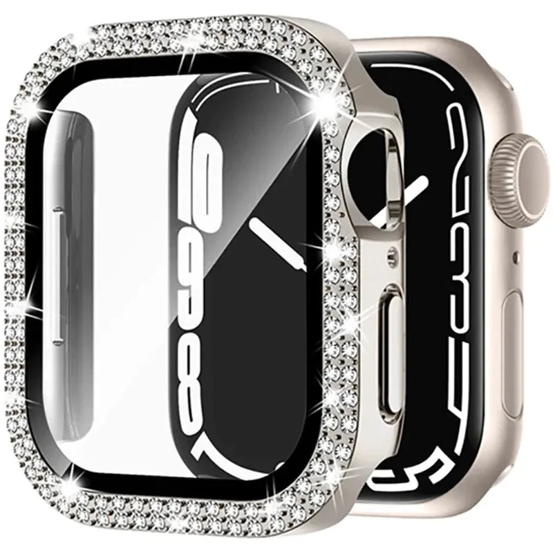 Apple Watch Case Glass Diamond Cover for 40Mm 44Mm 41Mm 45Mm 38Mm 42Mm Series 9 3 5 6 7 8 Se