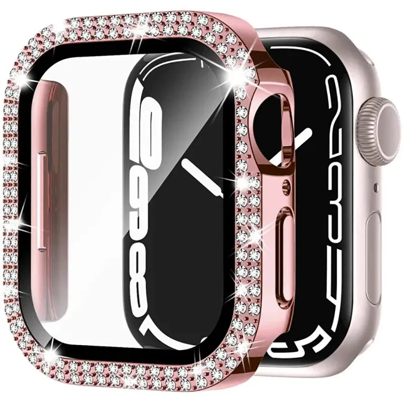 Apple Watch Case Glass Diamond Cover for 40Mm 44Mm 41Mm 45Mm 38Mm 42Mm Series 9 3 5 6 7 8 Se