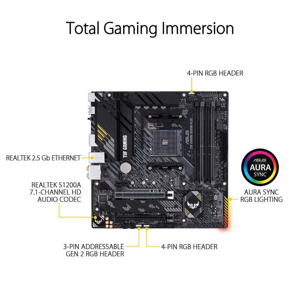 ASUS TUF GAMING B550M-PLUS WIFI II Micro ATX (mATX) AMD Motherboard | AMD AM4 Socket