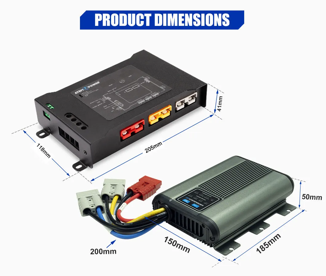 Atem Power 12V 25A DC to DC Battery Charger Dual Battery System Kit   Smart Hub