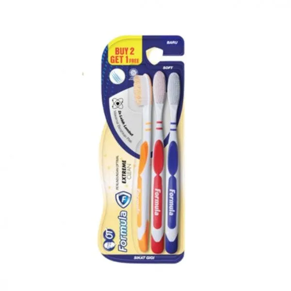 BARU PERLINDUNGAN OPTIMAL EXTREME CLEAN TRIPLE PACK TOOTHBRUSH