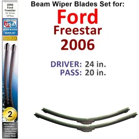 Beam Wiper Blades for 2006 Ford Freestar (Set of 2)