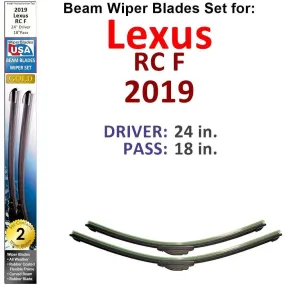 Beam Wiper Blades for 2019 Lexus RC F (Set of 2)