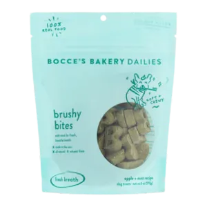 Bocce's Bakery Brushy Bites Soft & Chewy Dental Treats for Dogs