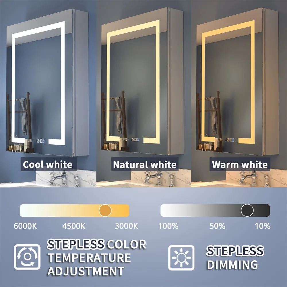 Boost-M2 52" W x 32" H Combination Medicine Cabinet with Mirror led Lighted Medicine Cabinet