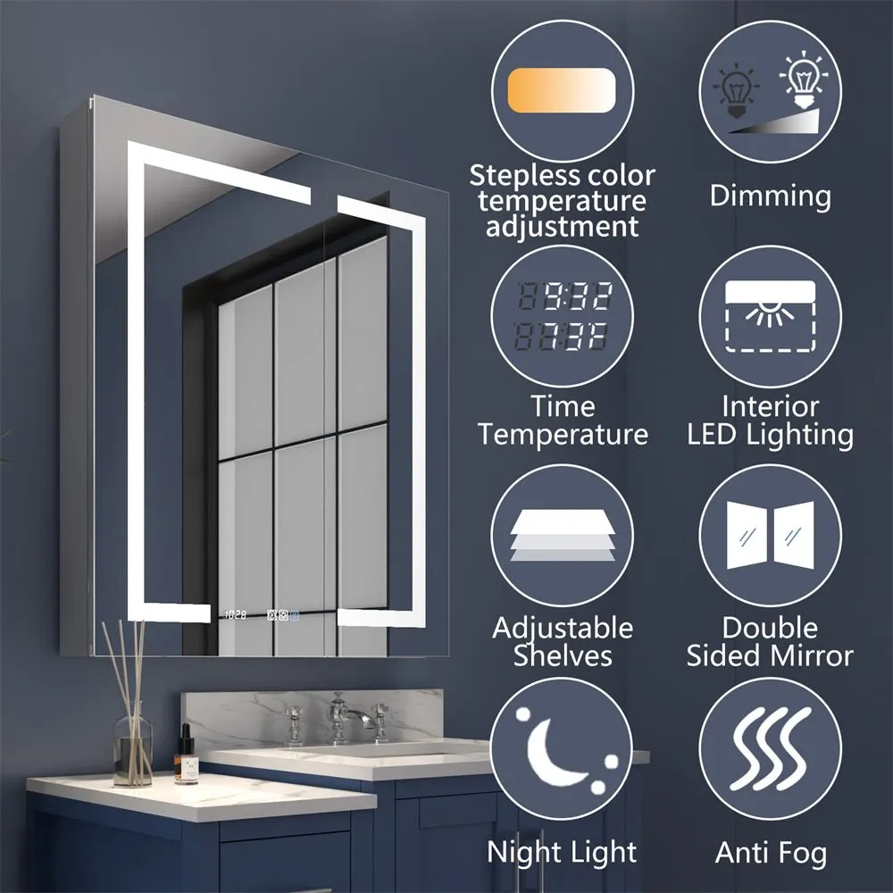 Boost-M2 52" W x 32" H Combination Medicine Cabinet with Mirror led Lighted Medicine Cabinet