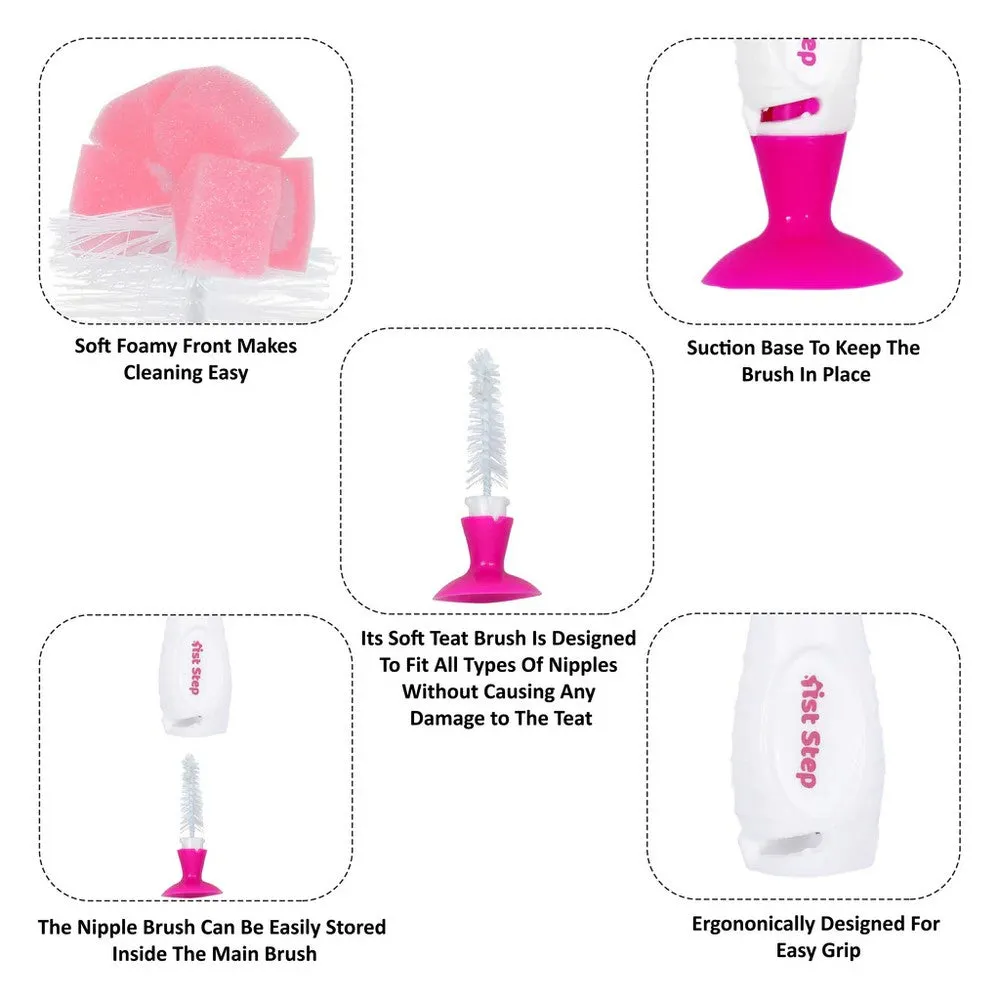 Bottle & Nipple Brush with Suction Base