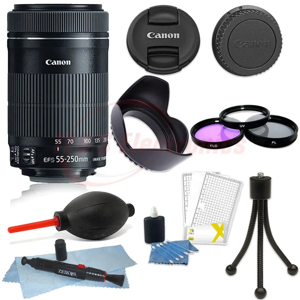 Canon EF-S 55-250mm f/4-5.6 IS STM Lens for DSLR Cameras   Accessory Bundle