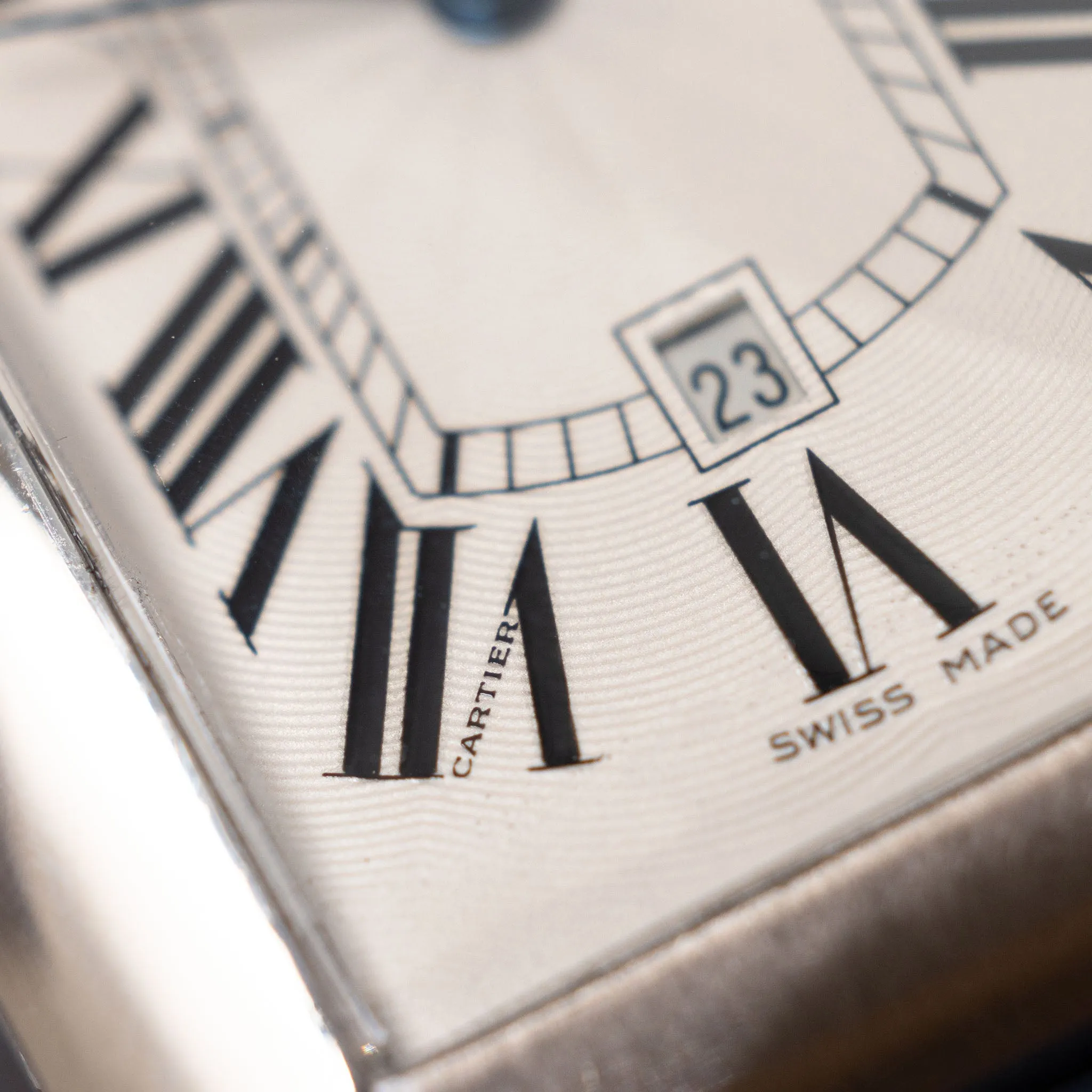 Cartier Tank Américaine in 18k White Gold Ref. 1741 White Guilloché Dial