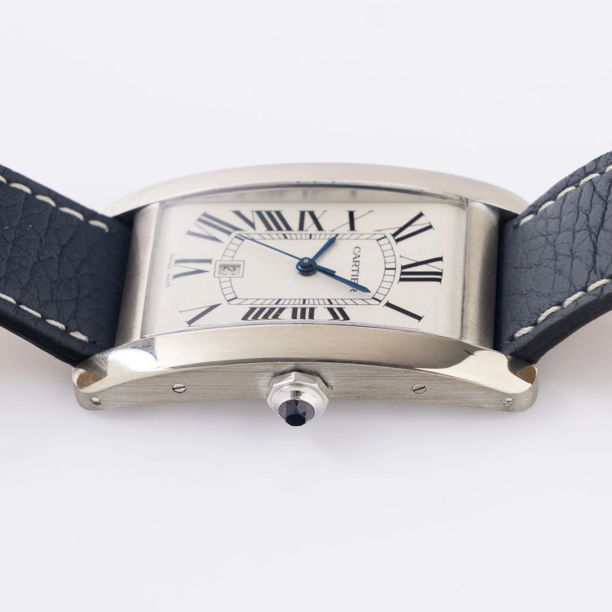 Cartier Tank Américaine in 18k White Gold Ref. 1741 White Guilloché Dial