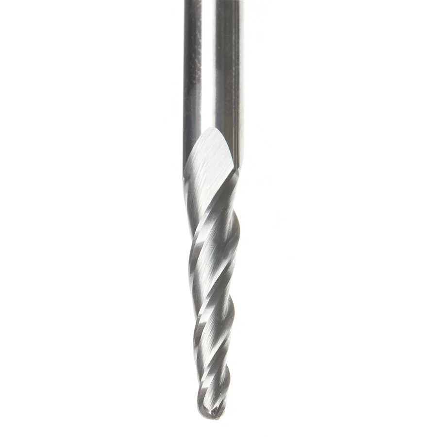 Carving Tapered Ball Nose CNC Router Bit | 3.6° x 1⁄8 Dia x 1⁄16 Radius x 1 x 1⁄4 Shank x 3" Long | 46286-U | 738685864623