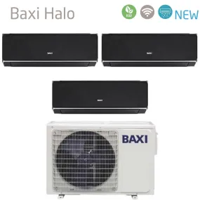 Climatizzatore Condizionatore Baxi Trial Split Inverter Serie HALO NERO 9 12 12 con LSGT70-3M R-32 Wi-Fi Integrato 9000 12000 12000