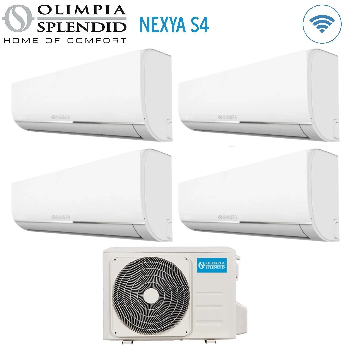 Climatizzatore Condizionatore Olimpia Splendid Quadri Split Inverter serie NEXYA S4 9 9 12 12 con OS-CEMYH28EI R-32 Wi-Fi Integrato 9000 9000 12000 12000