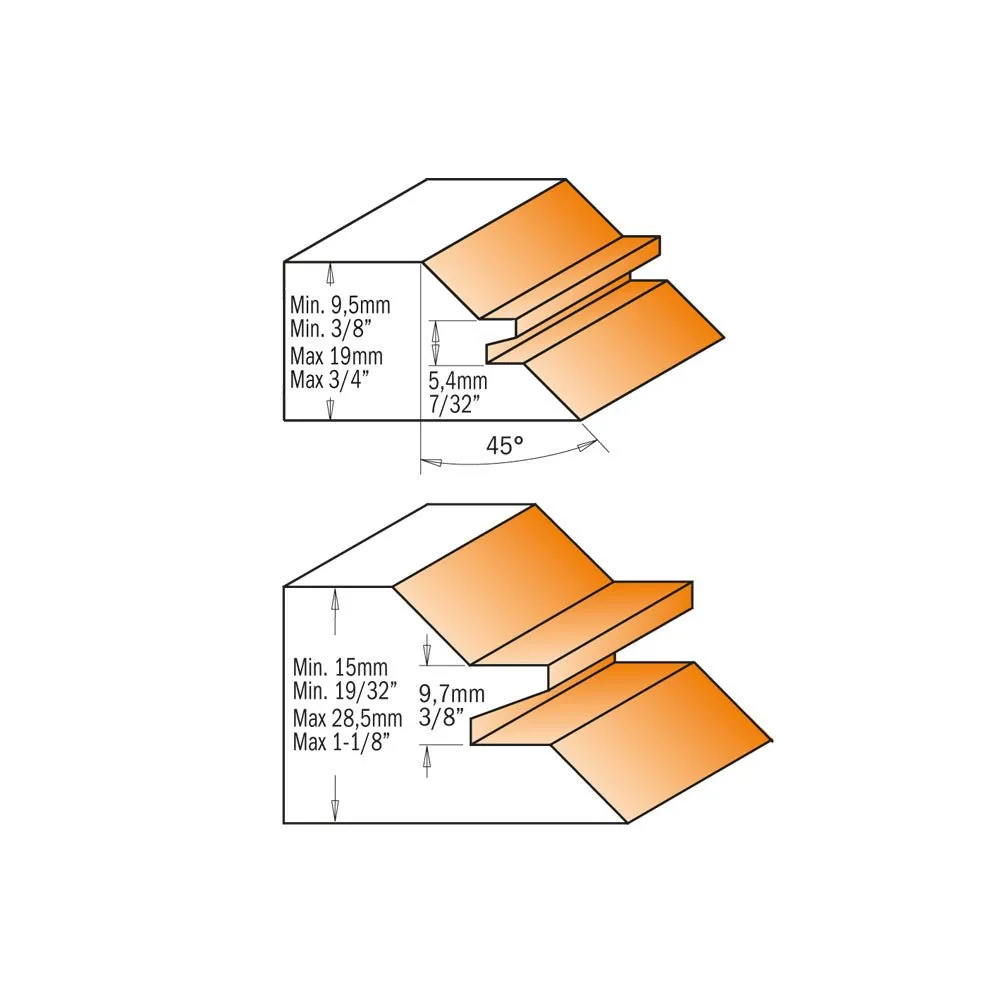 CMT 855.504.11  -  LOCK MITER ROUTER BIT