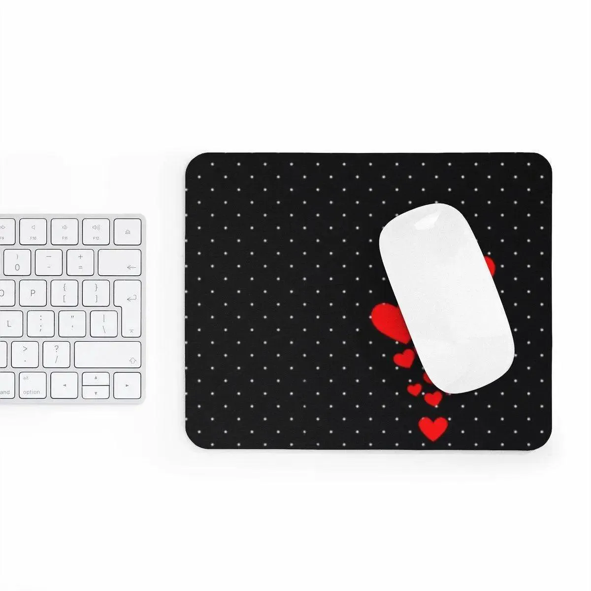 Delightful Hearts & Dots Mouse Pad: The Perfect Blend of Style and Functionality