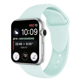 Double Rivets Silicone Watch Band for Apple Watch Series 3 & 2 & 1 42mm(Turquoise)