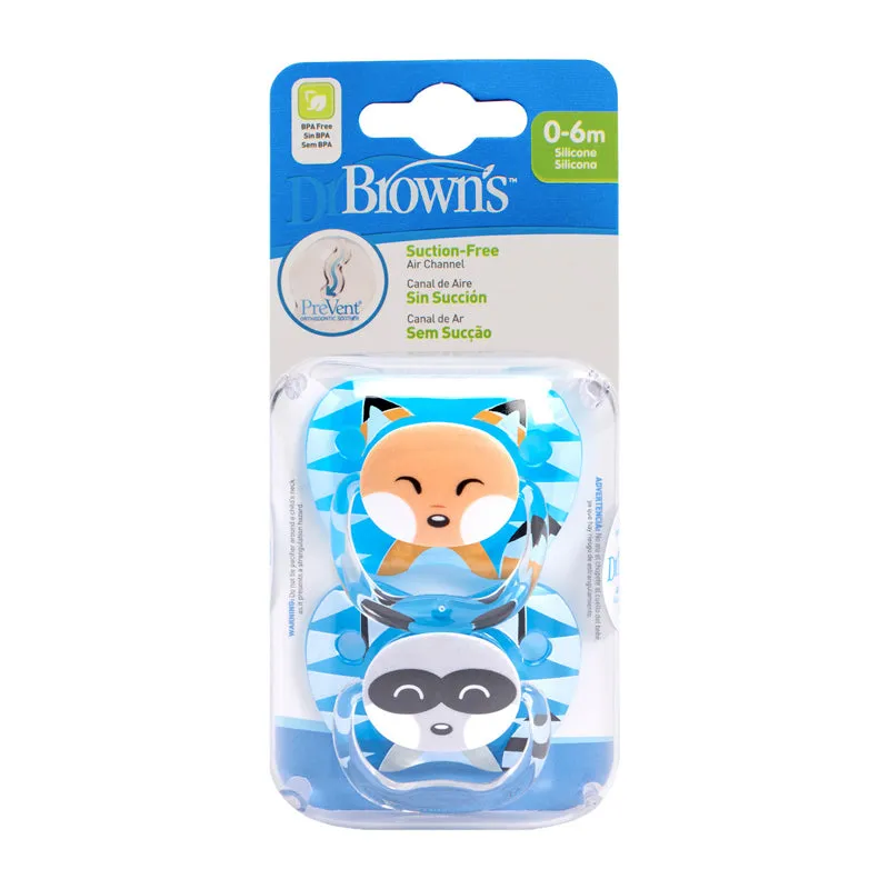 Dr Brown's PreVent Animal Soother 2-Pack Blue 0-6m