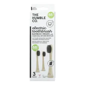 Electric Toothbrush Replaceable Bamboo Head Charcoal Infused Bristle 3 Count By The Humble Co