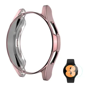 ENKAY 2-in-1 Samsung Galaxy Watch 4 Classic (46mm) TPU cover   tempered glass screen protector - Pink