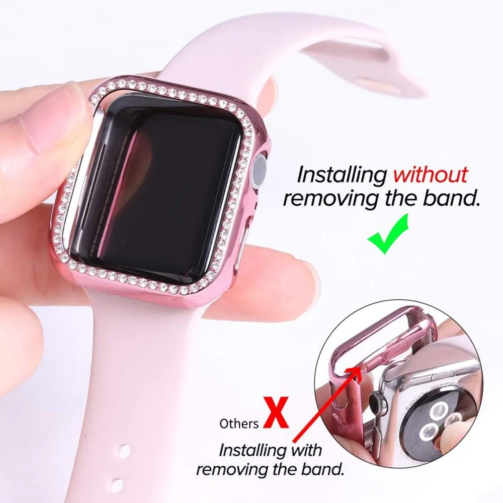 ENKAY Apple Watch (41mm) rhinestone cover with screen protector - Pink