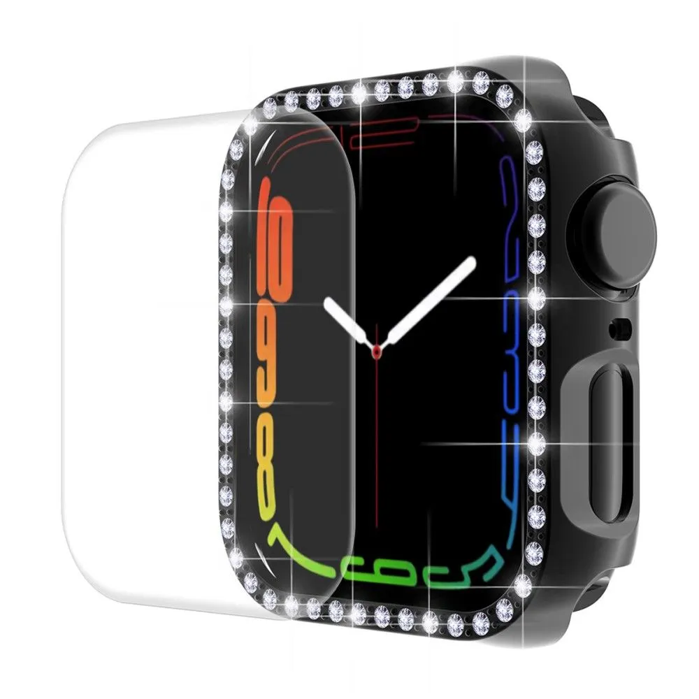 ENKAY Apple Watch (45mm) rhinestone cover with screen protector - Black