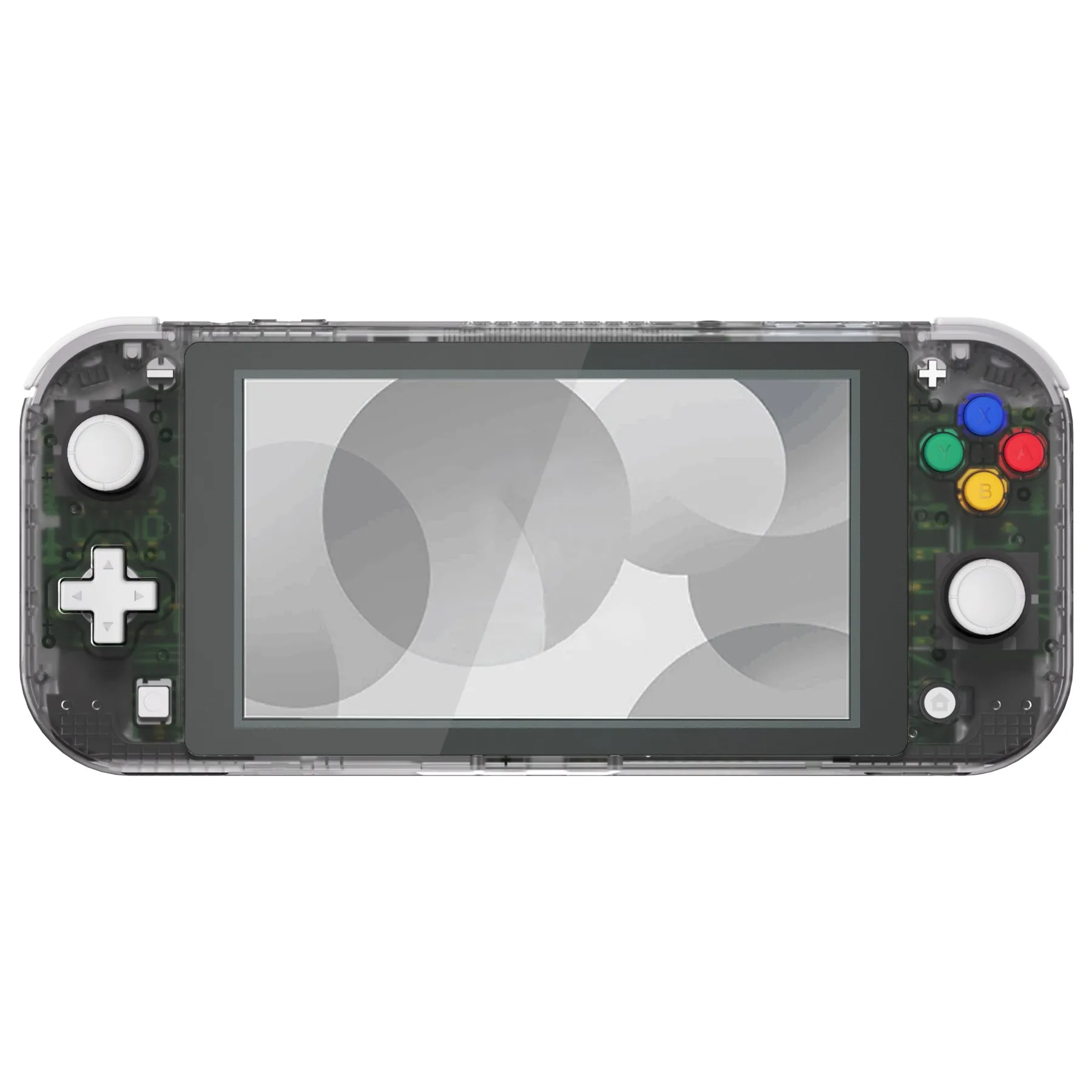 eXtremeRate Clear Black DIY Replacement Shell for NS Switch Lite, NSL Handheld Controller Housing with Screen Protector, Custom Case Cover for NS Switch Lite - DLM509