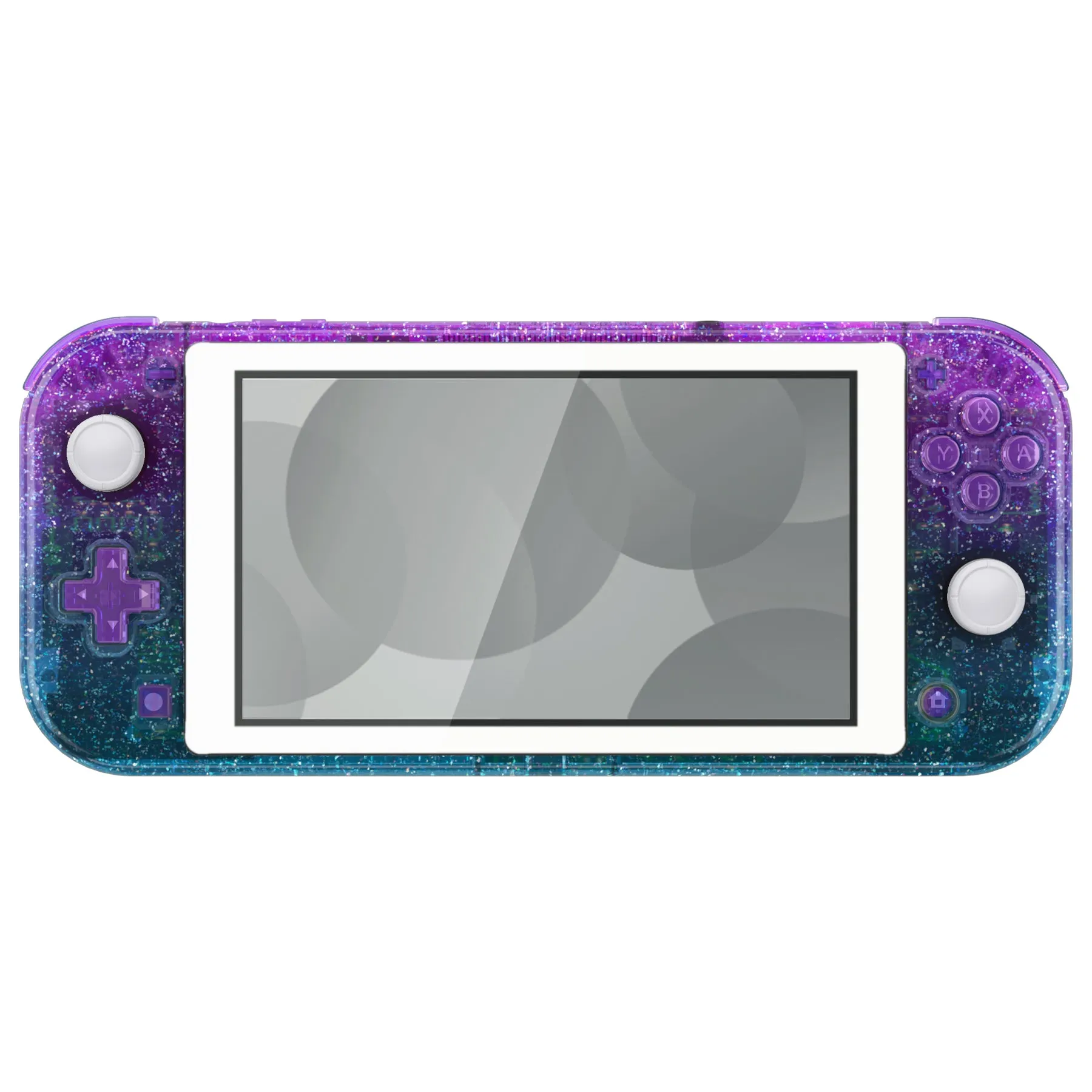 eXtremeRate Glitter Gradient Translucent Bluebell & Blue DIY Replacement Shell for Nintendo Switch Lite, NSL Handheld Controller Housing with Screen Protector, Custom Case Cover for Nintendo Switch Lite - DLP322