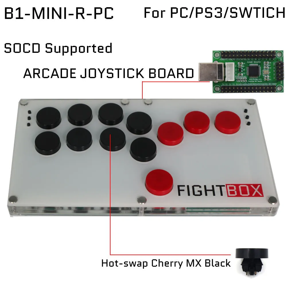 FightBox B1-MINI All Button Leverless Arcade Game Controller for PC/PS/SWITCH