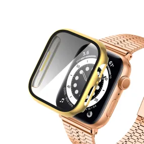 For Apple Watch iWatch Series 7 Case 41mm Tempered Glass Shockproof Full Cover - Gold