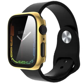 For Apple Watch iWatch Series 7 Case 45mm Tempered Glass Shockproof Full Cover - Gold