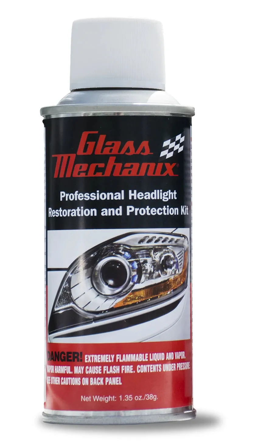 GLASS MECHANIX RAPID CLEAR HEADLIGHT RESTORATION - 1 CAN (UPS GROUND ONLY)