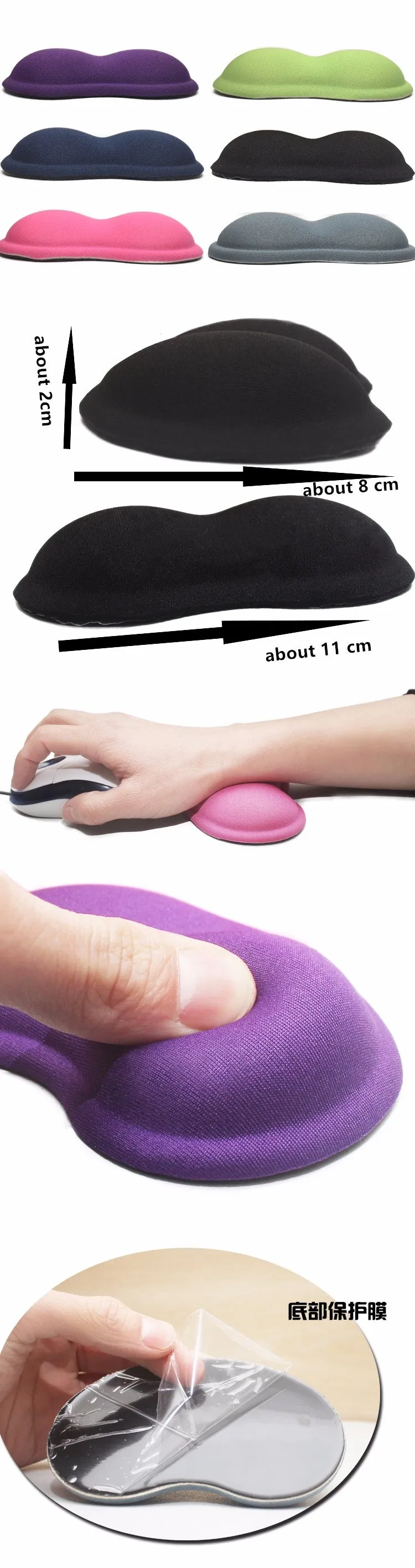 Heart-shaped Comfort 3D Wrist Rest Silica Gel Hand Pillow Memory Cotton Mouse Pad For Office W